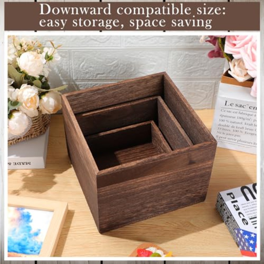 6 Pcs Wood Display Risers Rust - Display Risers Set recension och pris