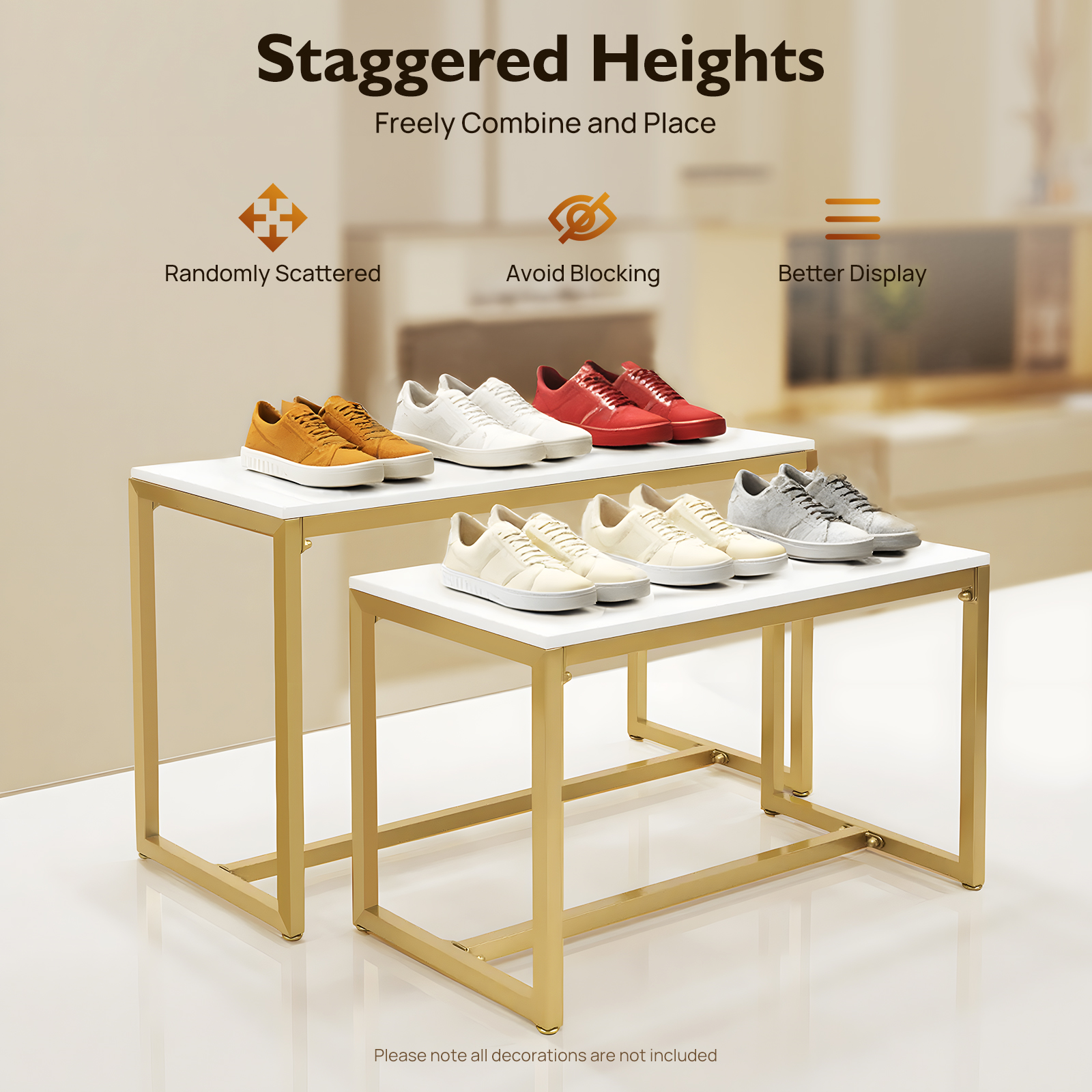 Metal Shoe Handbag Display Sta - Display Risers Set recension och pris
