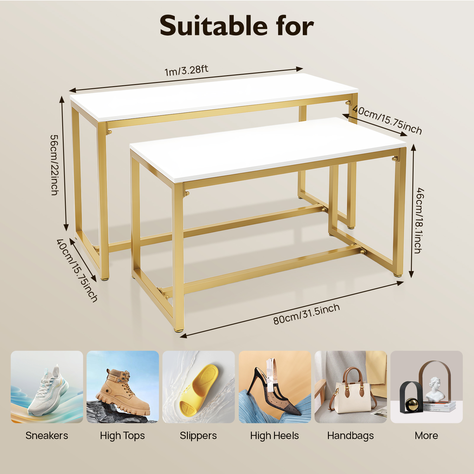Metal Shoe Handbag Display Sta - Display Risers Set recension och pris