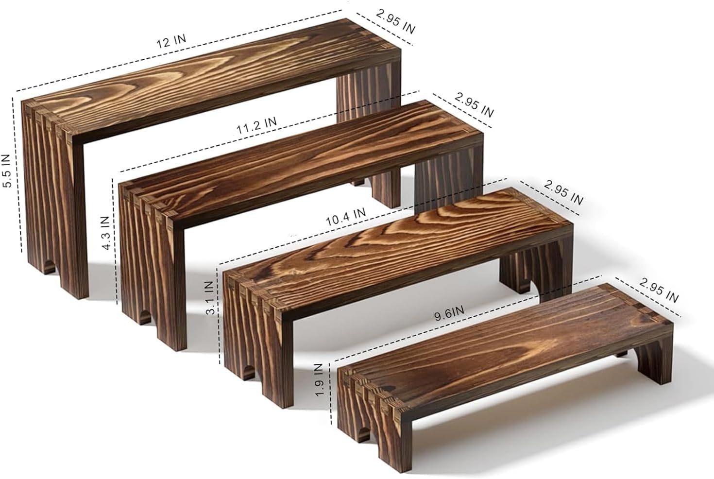2 Tier Wooden Cupcake Stand Se - Display Risers Set recension och pris