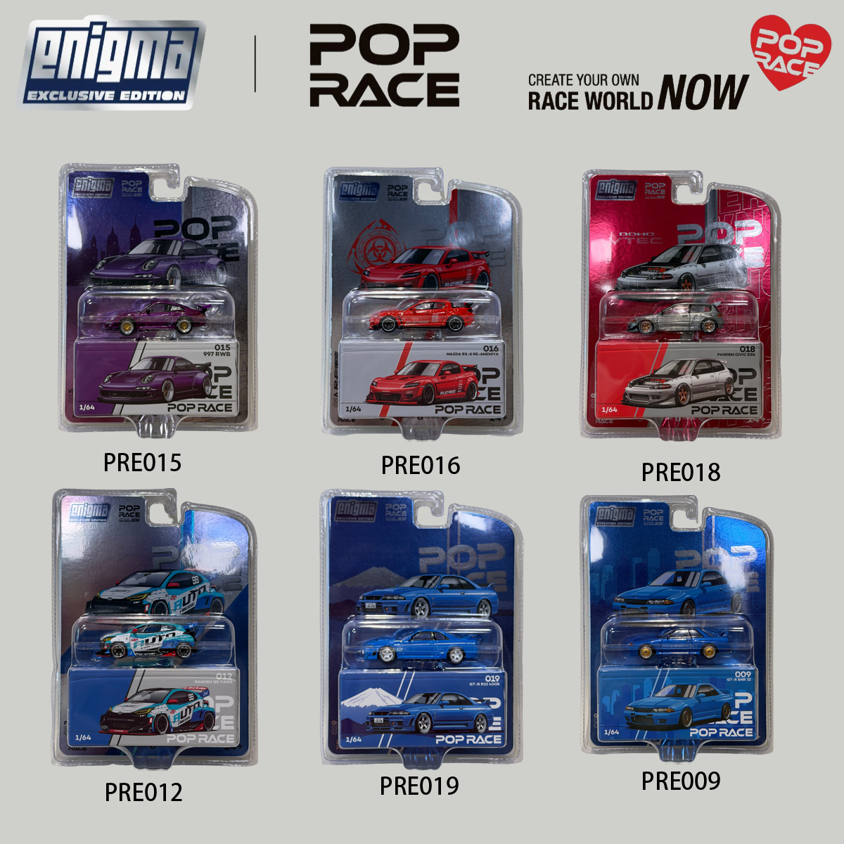 POP RACE 1:64 Blister Pack Set - Die Cast Car 1 64 recension och pris