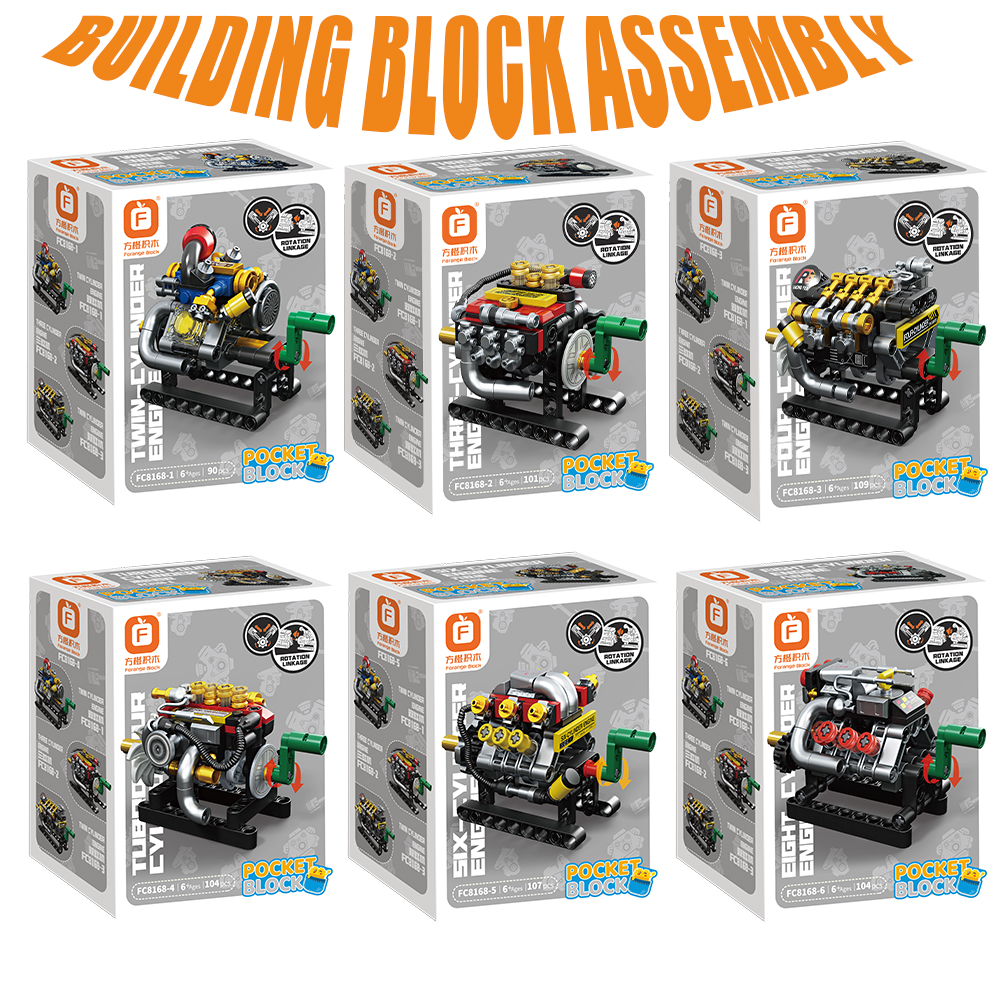 Mini Engine 2/3/4/6/8 Cylinder - Building Block Mini recension och pris