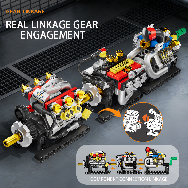 Mini Engine 2/3/4/6/8 Cylinder - Building Block Mini recension och pris