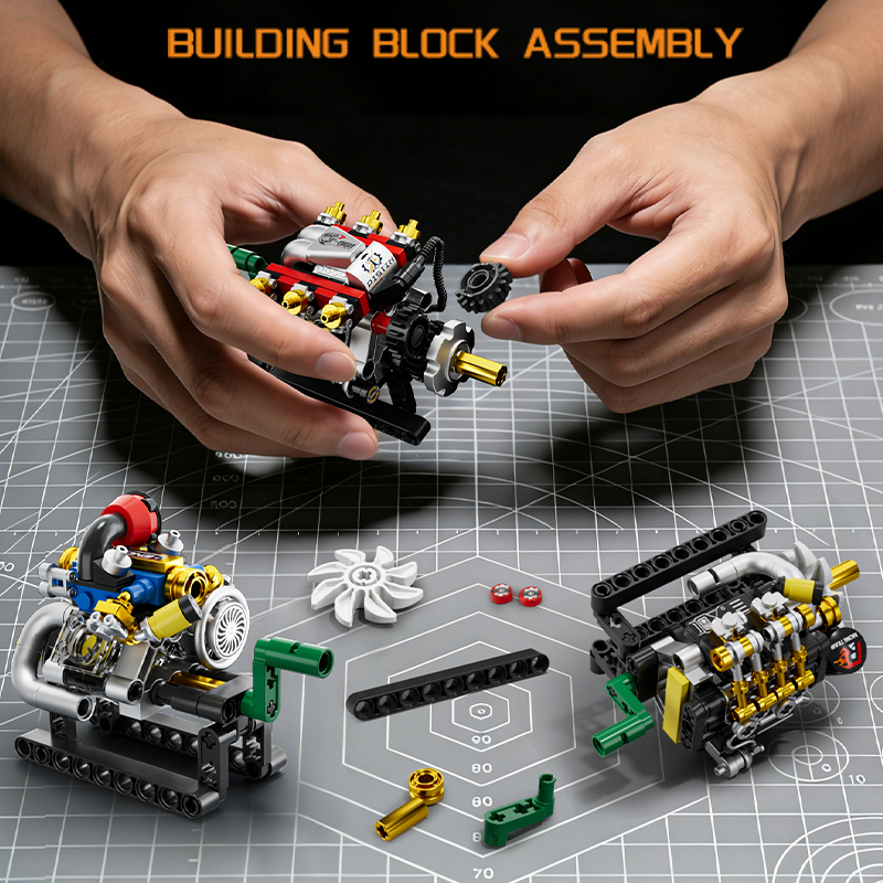 Mini Engine 2/3/4/6/8 Cylinder - Building Block Mini recension och pris