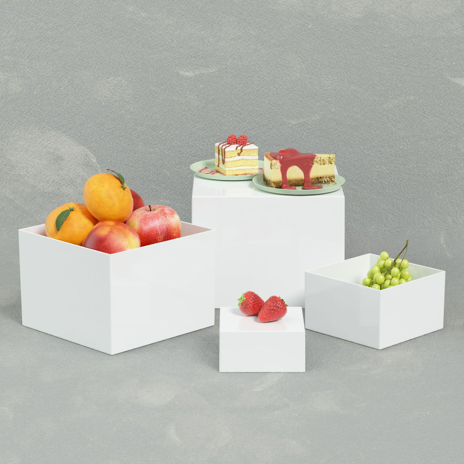 6x Acrylic Buffet Riser Desser - Display Risers Set recension och pris