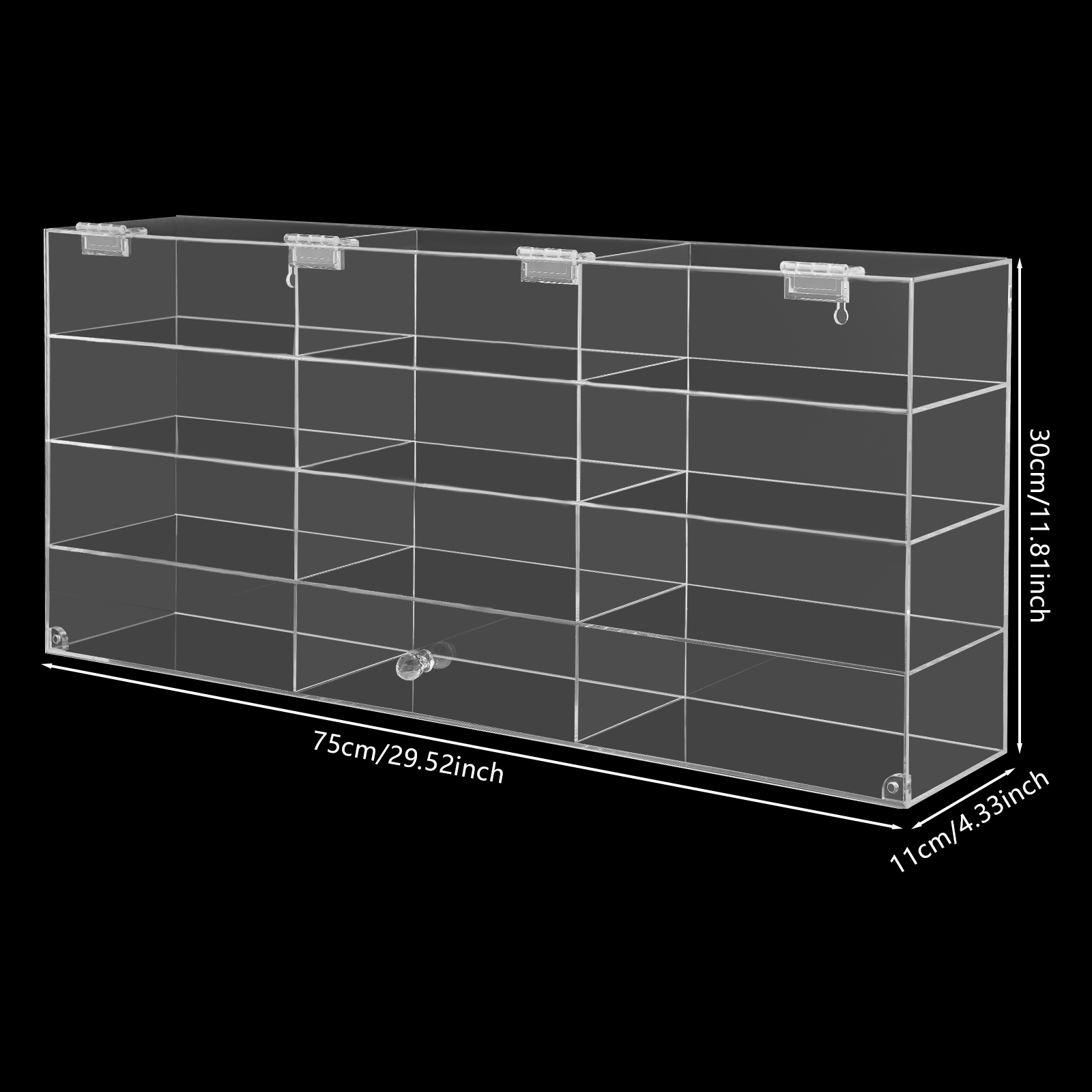 4 Tiers Wall Mounted Toy Displ - Display Case Acrylic recension och pris