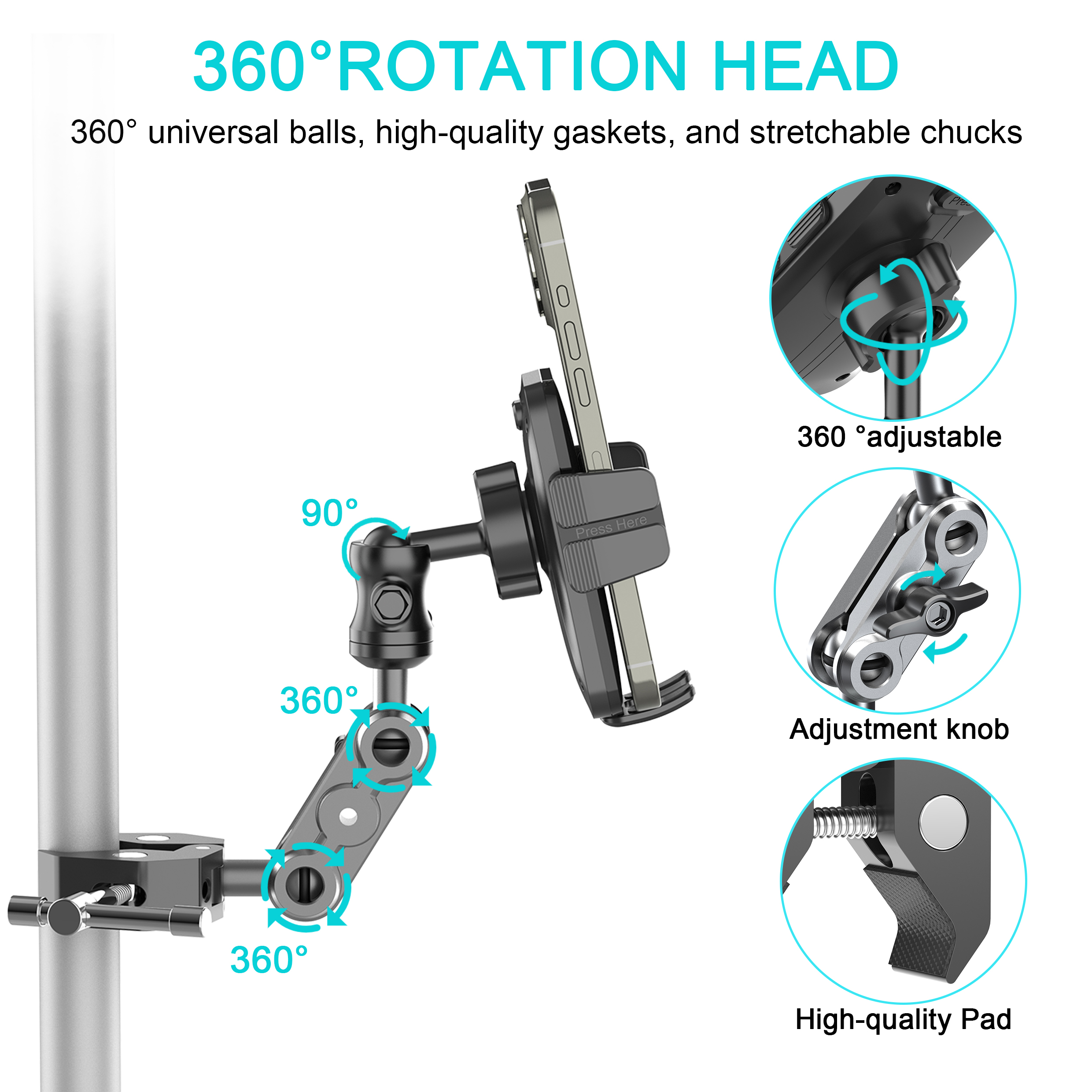 Phone Holder with Super Clamp  - Pop Display Shelf recension och pris
