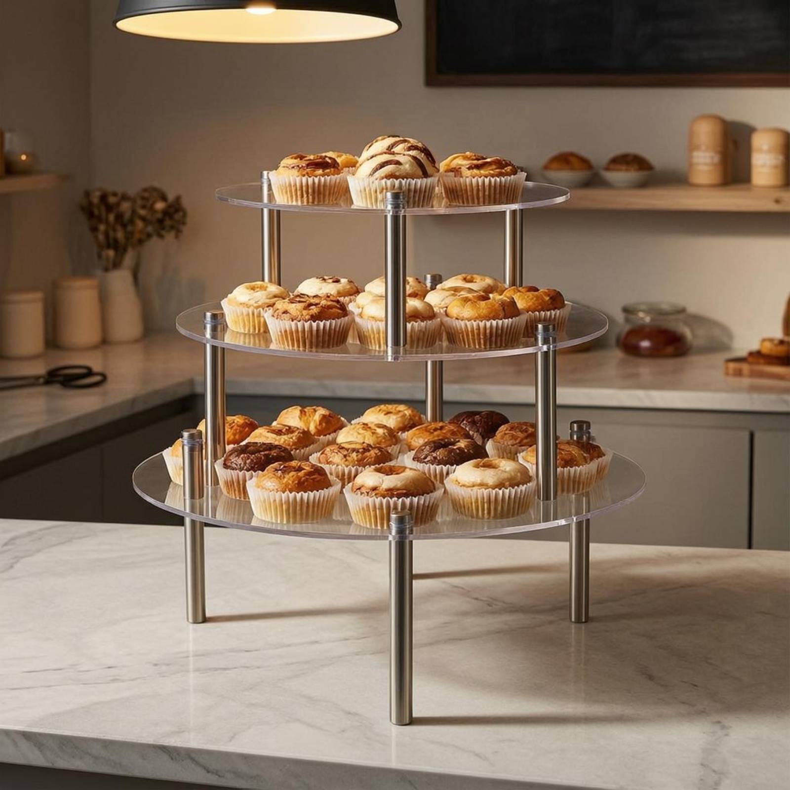 Acrylic Cake Stand Cylindrical - Display Risers Set recension och pris