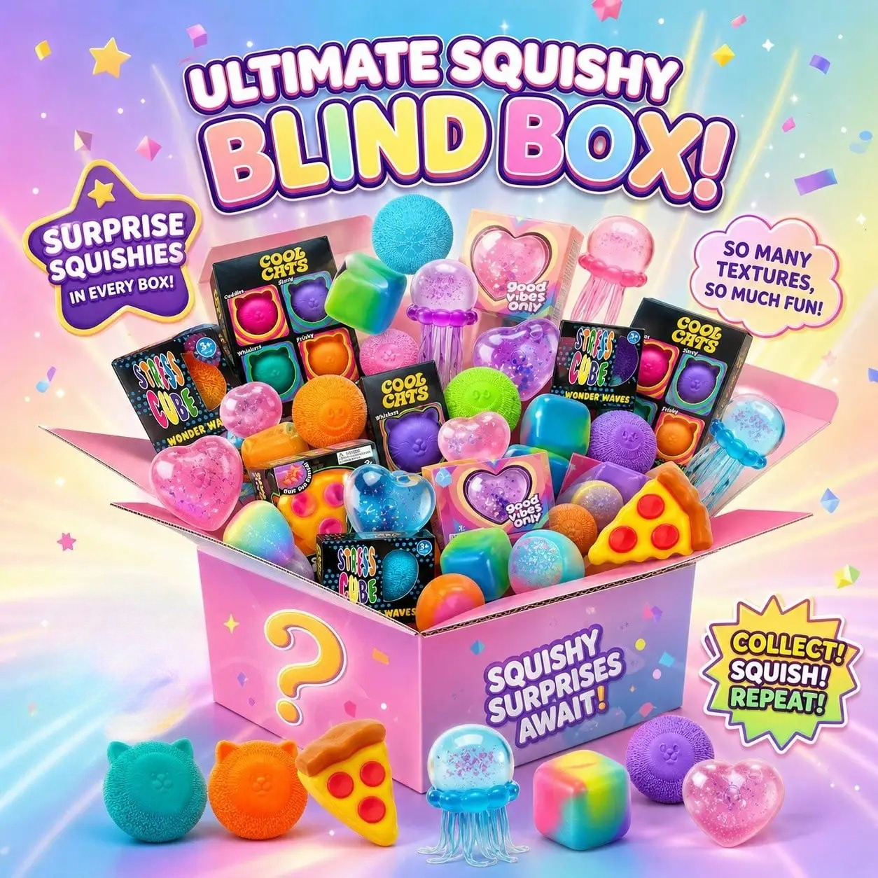 100+ Pieces Assorted Squishy F - Mystery Box Blind Bag recension och pris