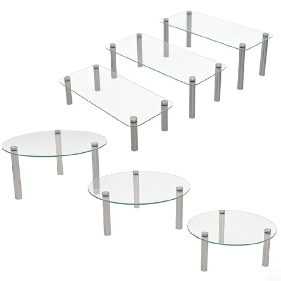 Tempered Glass Cake Stands Set - Display Risers Set recension och pris
