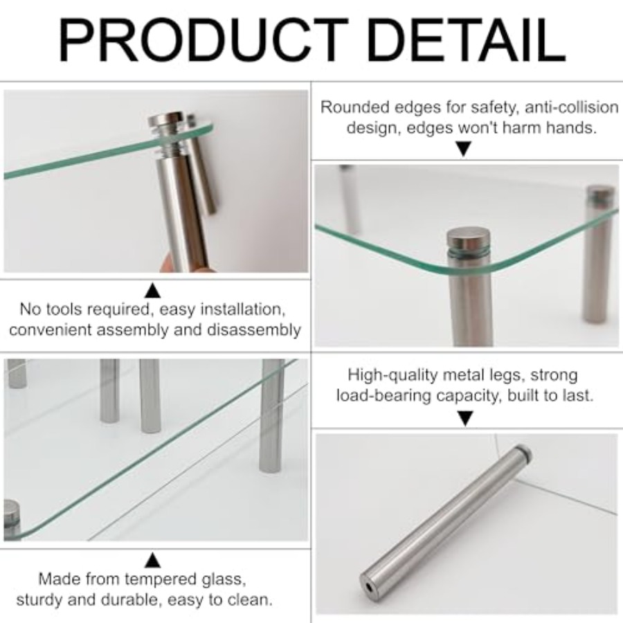 Tempered Glass Cake Stands Set - Display Risers Set recension och pris