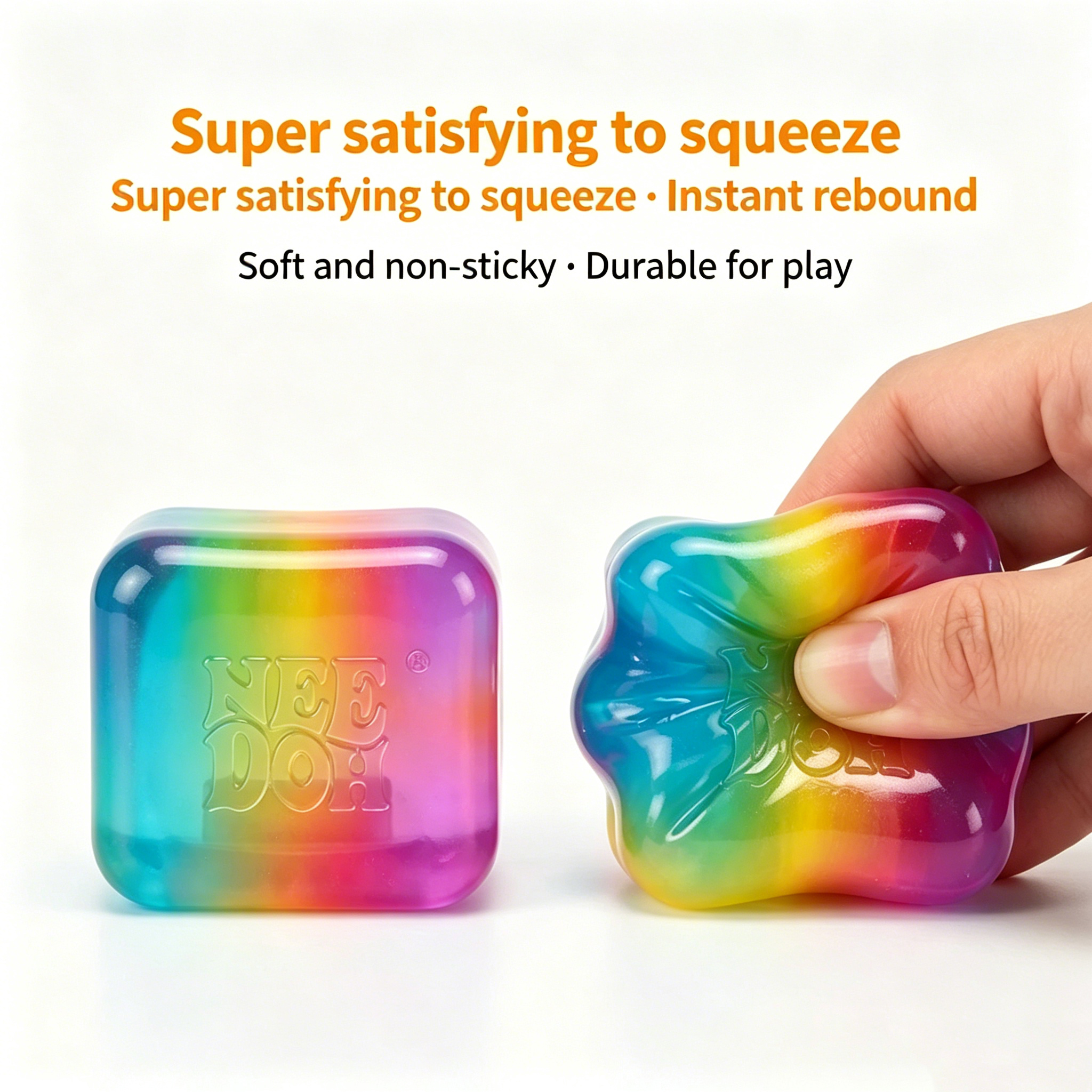 Schylling NeeDoh Rainbow Cube  - Fidget Cube Original recension och pris